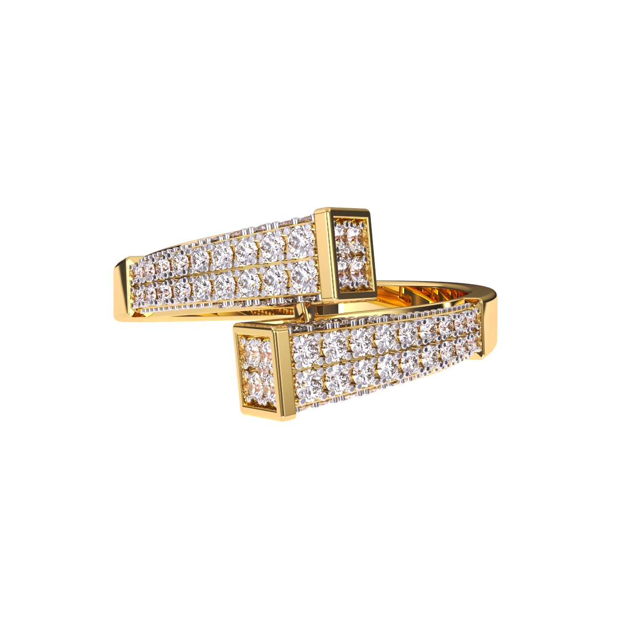 Glamorous Round Cluster Bypass Wedding Band